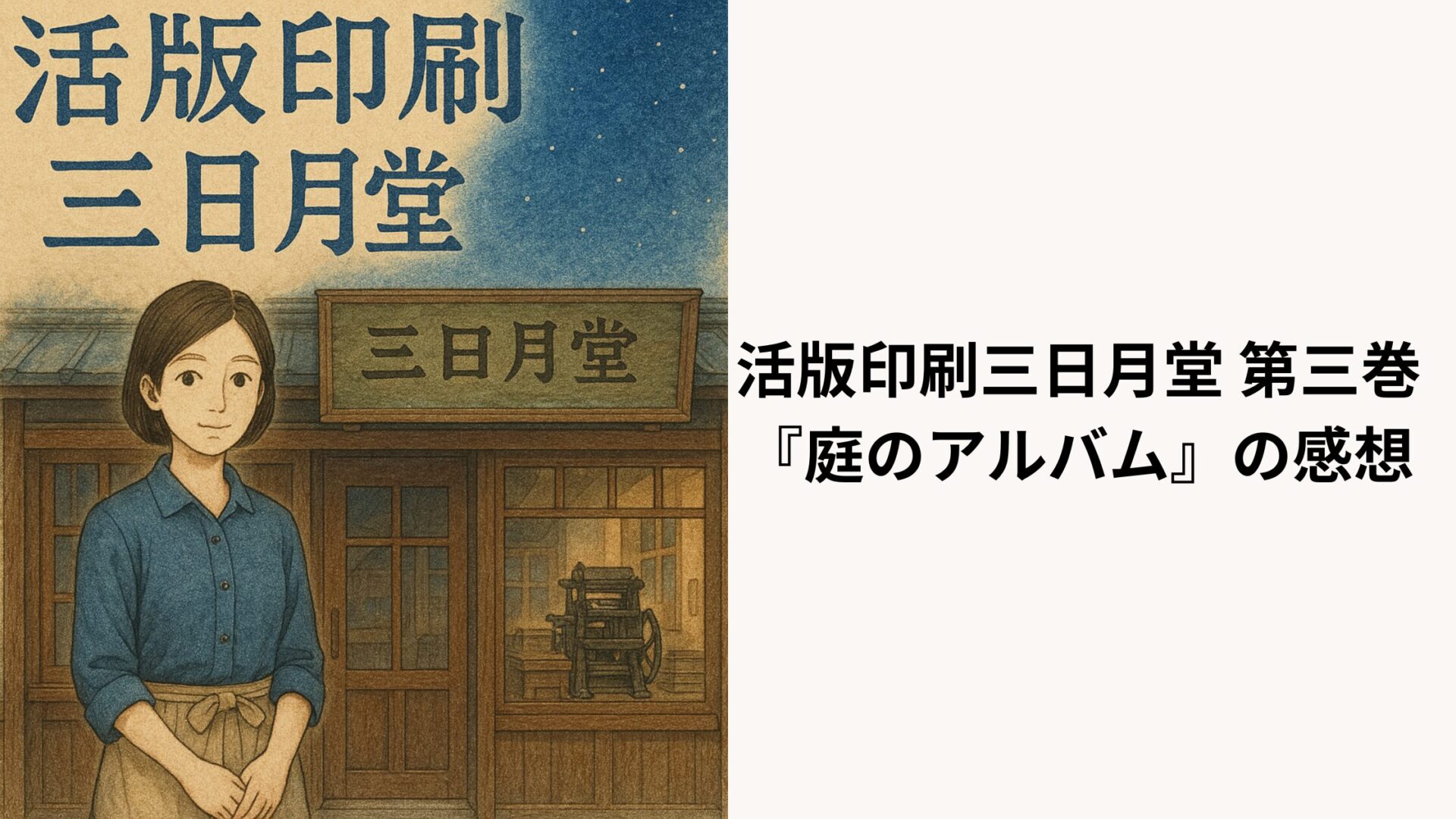 活版印刷三日月堂 第三巻 『庭のアルバム』の感想