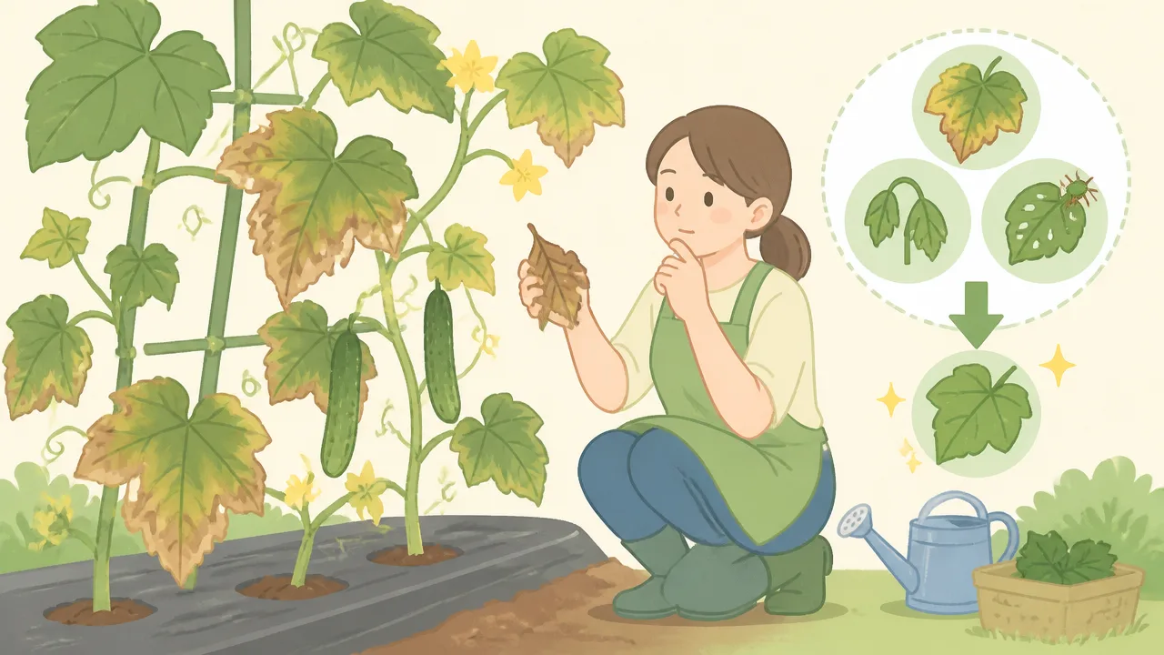 きゅうりの葉が枯れる原因は?症状別の対処法と予防のコツ